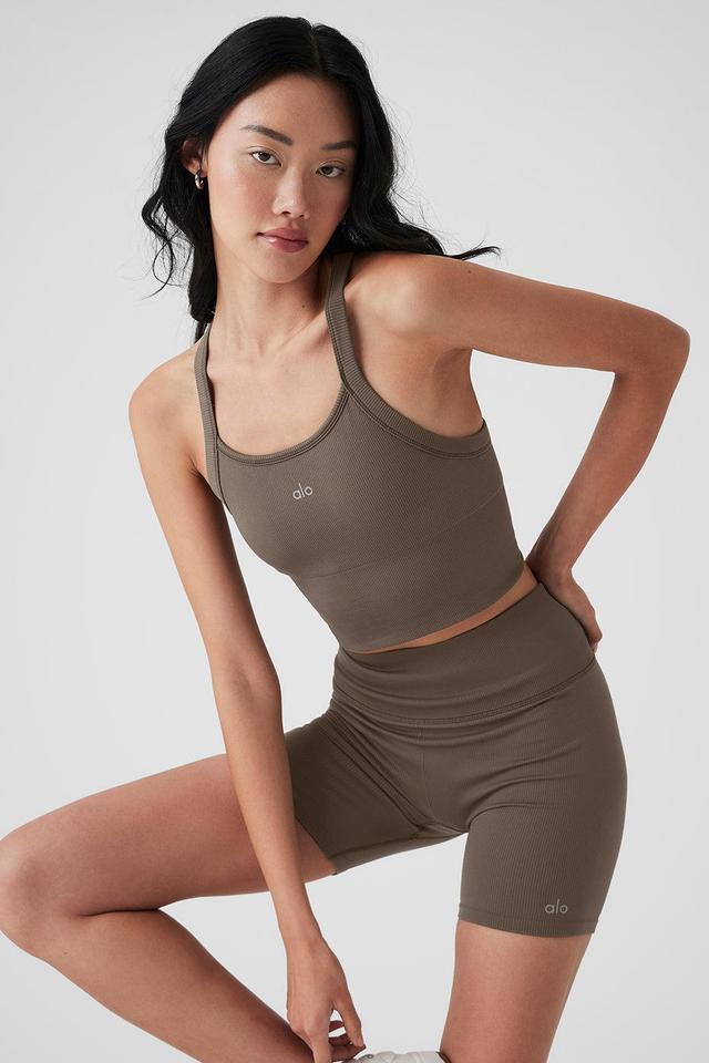 Seamless Ribbed Favorite Bra Tank - Olive Tree Female Product Image