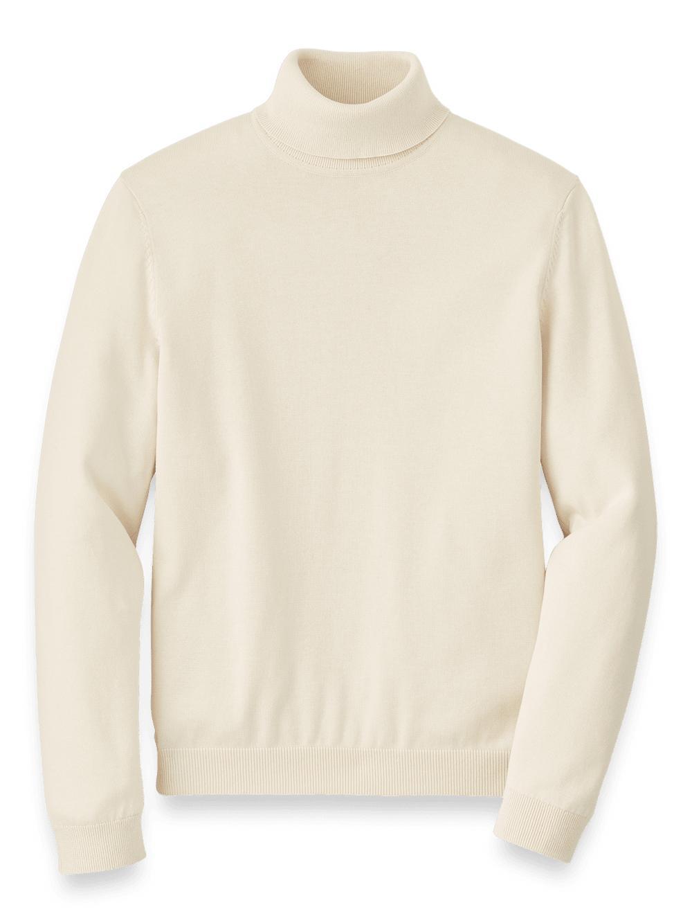 Supima Cotton Turtleneck - Ivory Product Image