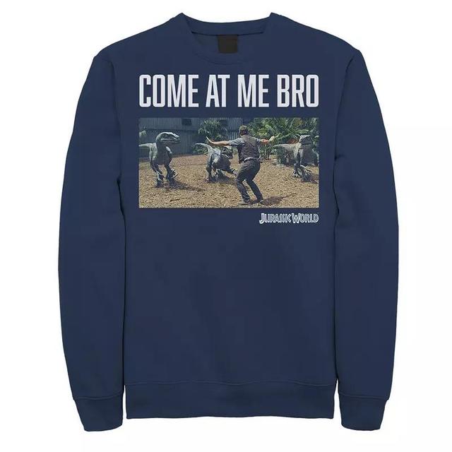 Mens Jurassic World Come At Me Bro Movie Still Graphic Fleece Pullover Dark Grey Product Image