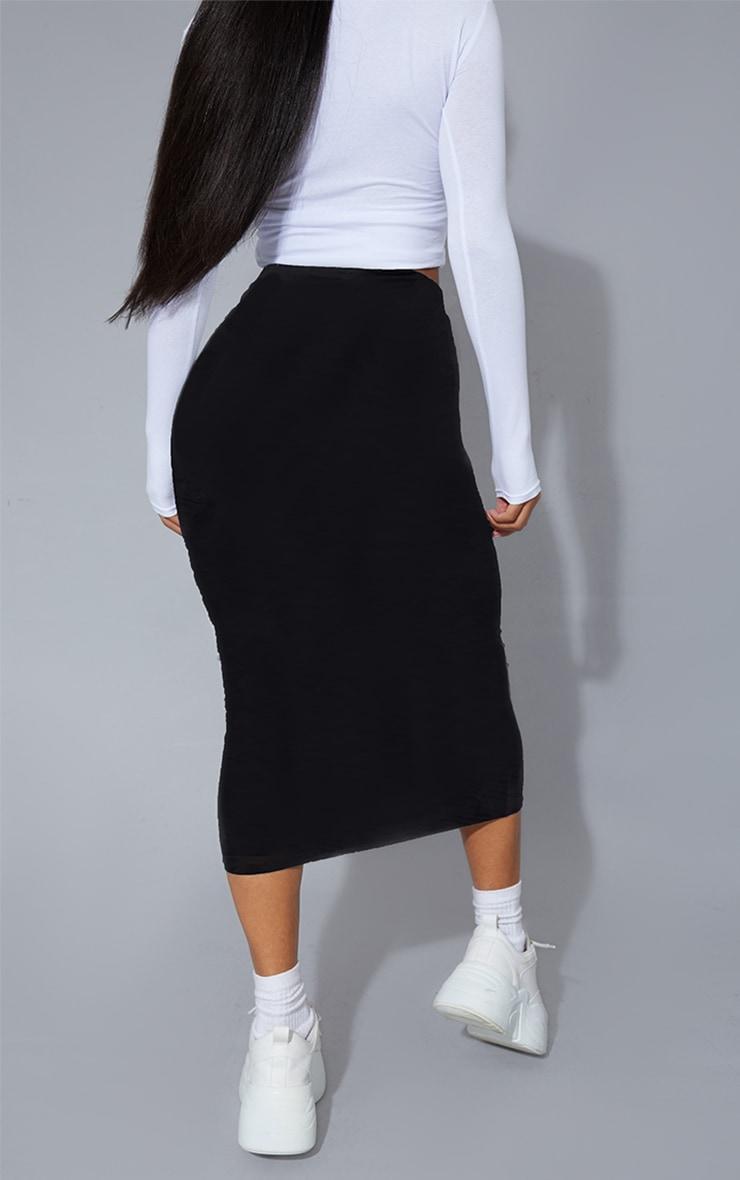 Black and Grey Basic Cotton Blend Jersey 2 Pack Midaxi Skirt Product Image