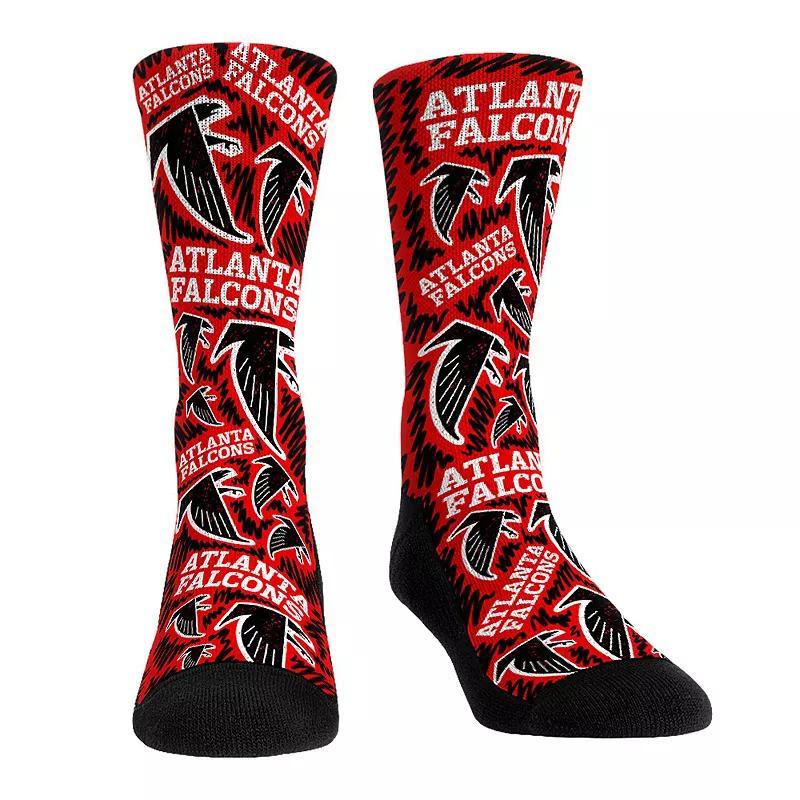 Rock Em Socks Atlanta Falcons Throwback Logo Sketch Crew Socks, Mens Product Image