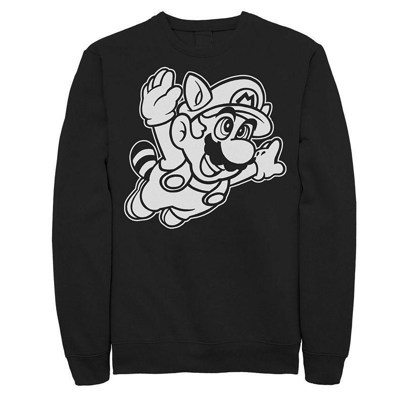 Mens Nintendo Super Mario 3 Raccoon Fly Line Art Sweatshirt Product Image