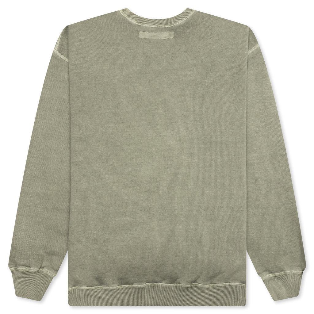 Pigment Dyed Sweat Shirt L/S - Olive Male Product Image