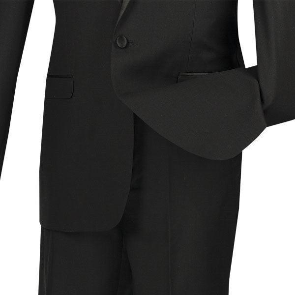 Kingsman Collection - Shawl Collar Slim Fit Tuxedo 2 Piece 1 Button Black Product Image