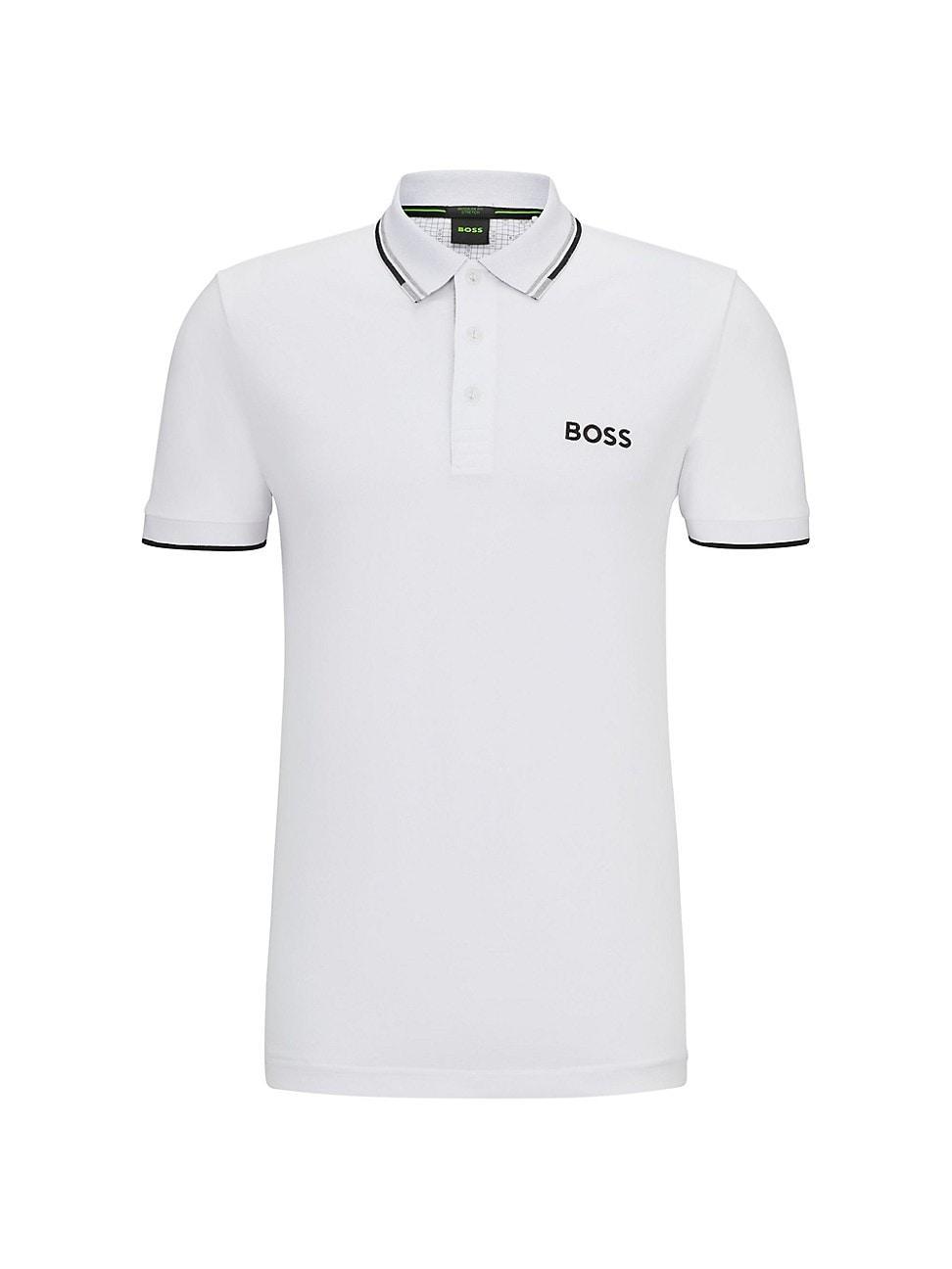 Boss Mens Cotton-Blend Polo Shirt Product Image