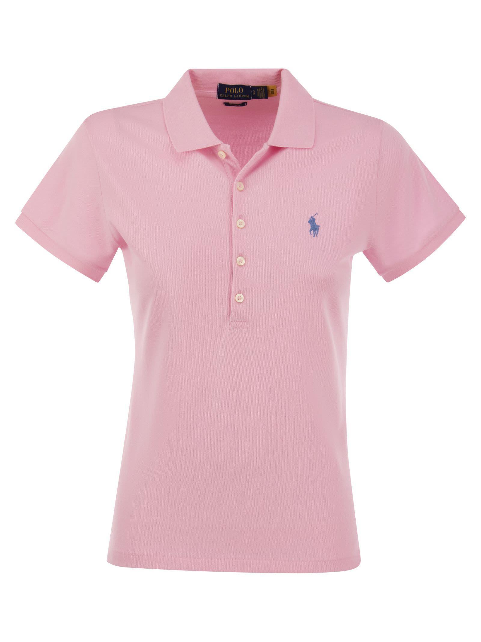 POLO RALPH LAUREN Julie Cotton Polo Shirt In Pink Product Image