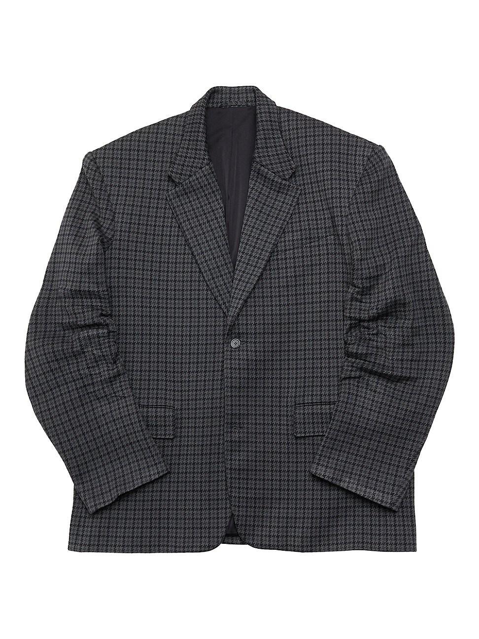 Balenciaga - Oversized Houndstooth Twill Jacket - Mens - Grey Product Image