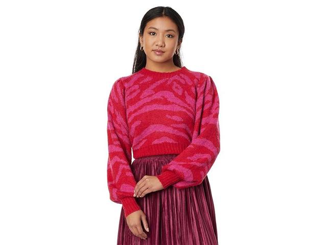 en saison Mavis Sweater Top (Raspberry) Women's Clothing Product Image