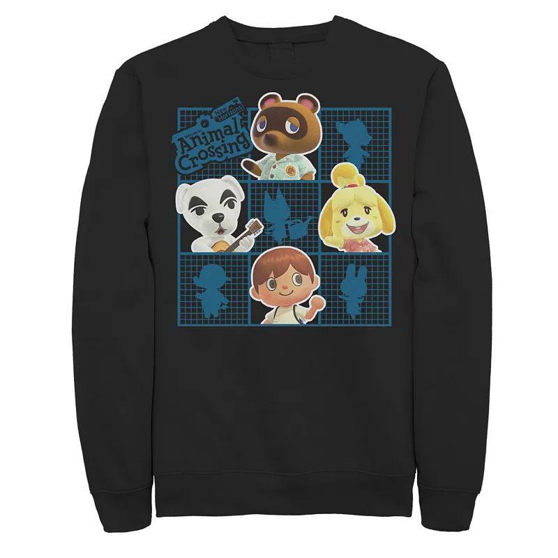 Mens Animal Crossing Group Shot Grid Sweatshirt Black Product Image