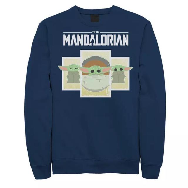 Mens Star Wars The Mandalorian The Child Cartoon Panels Sweatshirt Grey Heather Product Image