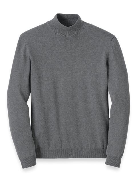 Supima Cotton Mock Neck Sweater - Medium Grey Product Image