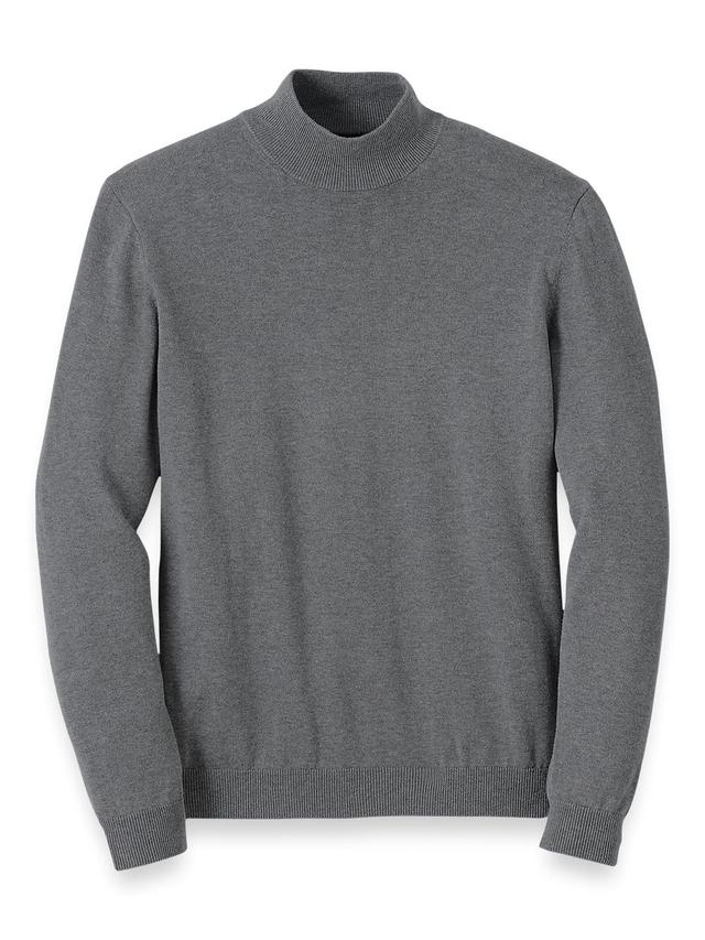 Supima Cotton Mock Neck Sweater - Medium Grey Product Image