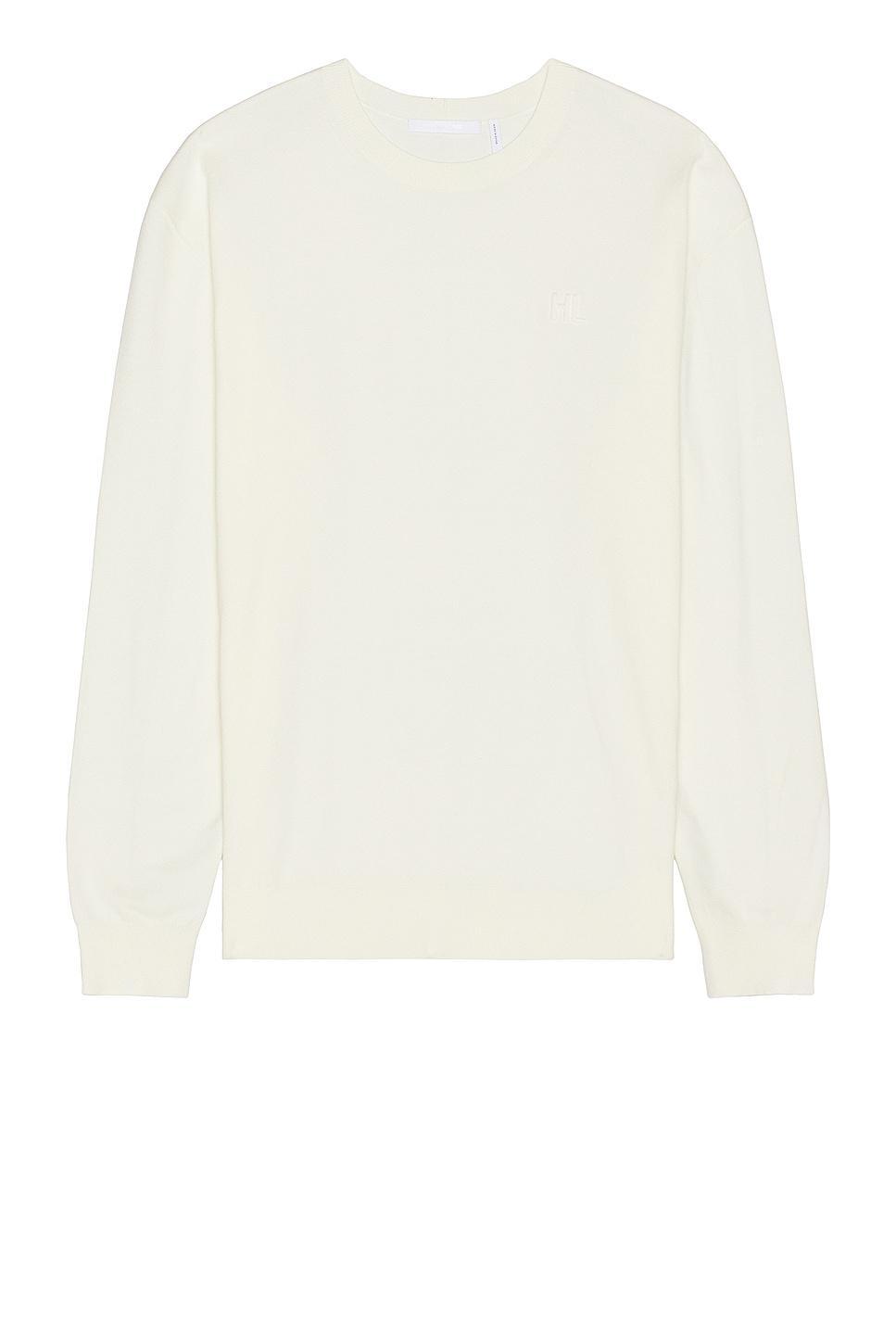 Helmut Lang Fine Gauge Crewneck Sweater in White. Size S. Product Image