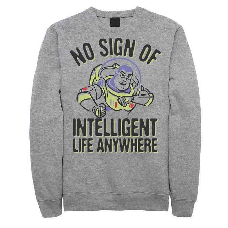 Mens Disney / Pixar Toy Story Buzz Lightyear No Intelligent Life Sweatshirt Med Grey Product Image