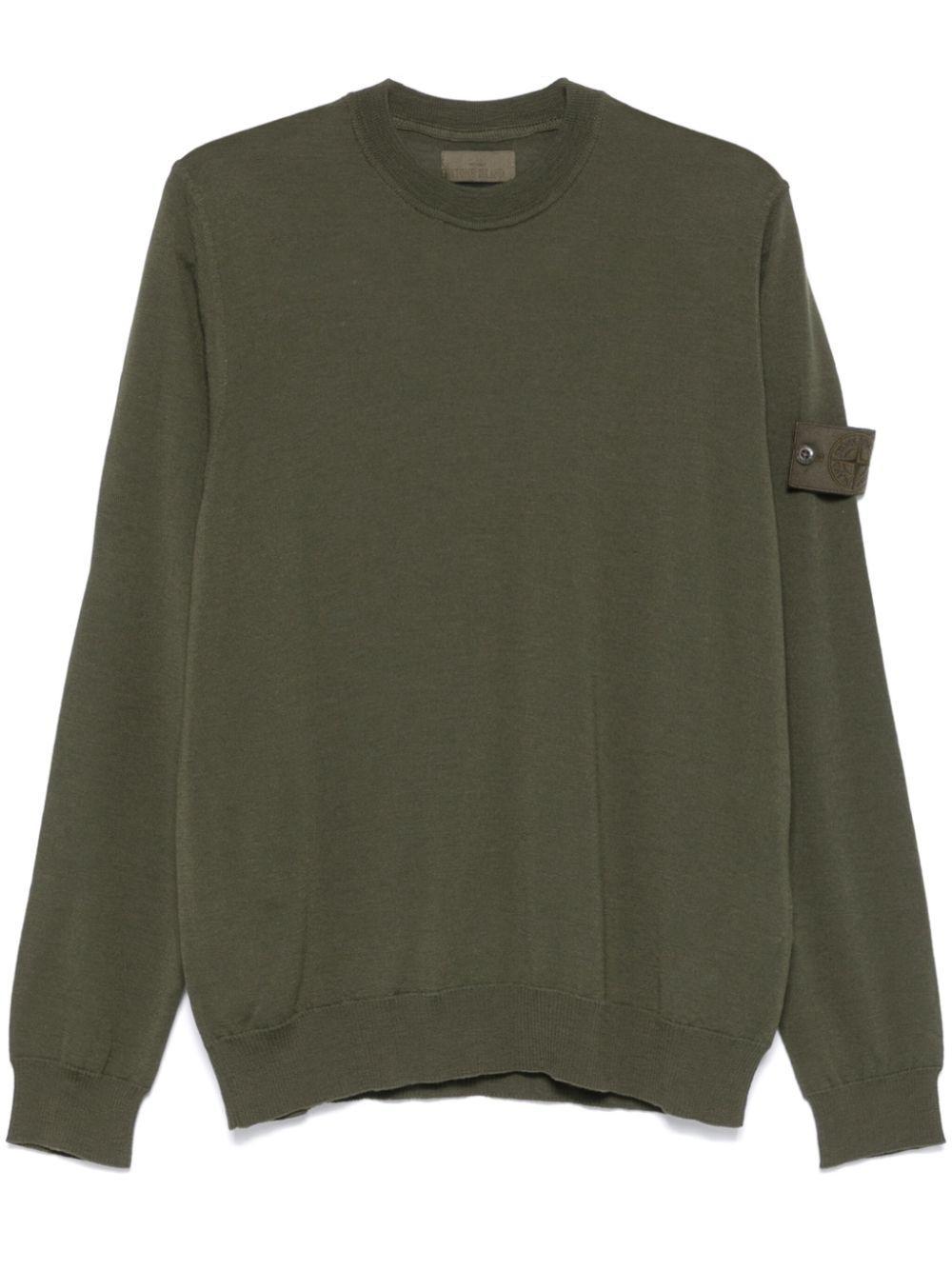 STONE ISLAND Compass-badge Sweater In Green Product Image