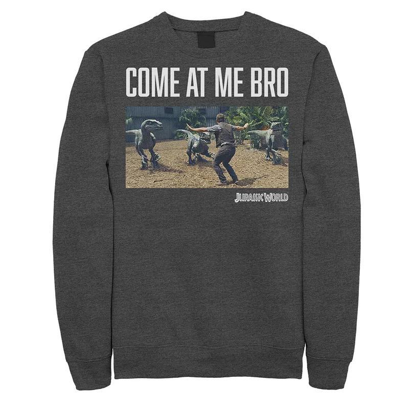 Mens Jurassic World Come At Me Bro Movie Still Graphic Fleece Pullover Blue Product Image