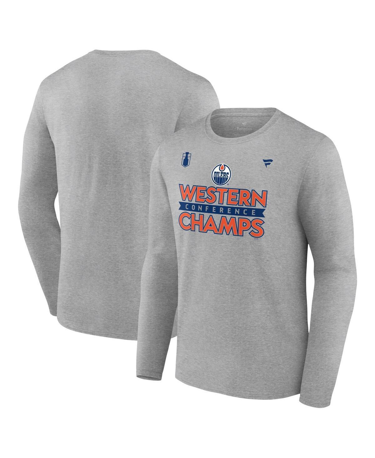 Fanatics Mens Steel Edmonton Oilers 2024 Western Conference Champions Locker Room Long Sleeve T-Shirt Product Image