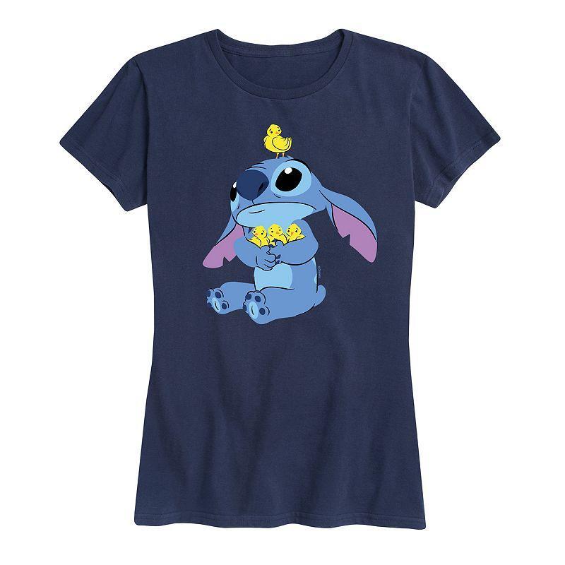 Disneys Lilo & Stitch Womens Chicks Graphic Tee Blue Product Image