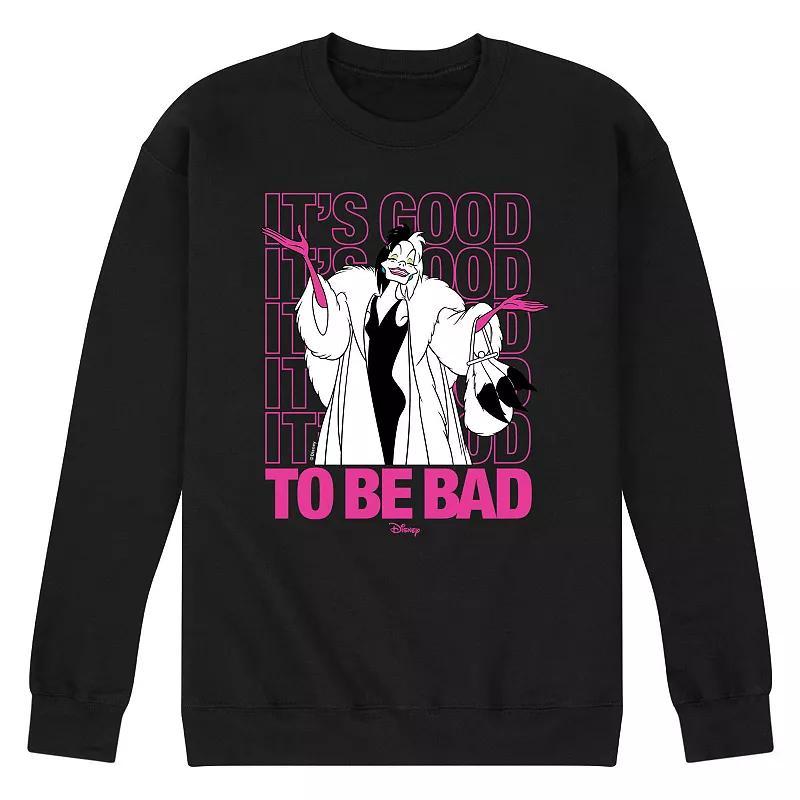 Disneys Villains Mens Good To Be Bad Fleece Graphic Tee Black Product Image