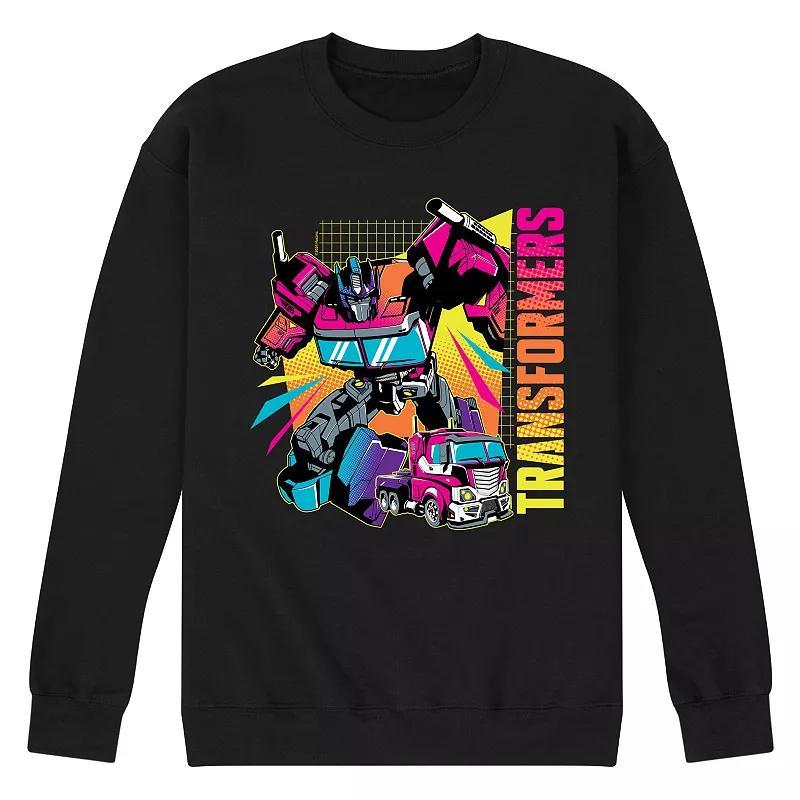 Mens Transformers Neon Halftones Fleece Sweatshirt Blue Product Image