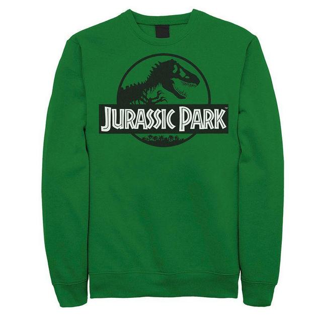 Mens Jurassic Park Basic Black & White Logo Graphic Fleece Pullover Product Image