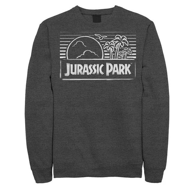 Mens Jurassic Park Spray Painted Stencil Logo Sweatshirt Dark Grey Product Image