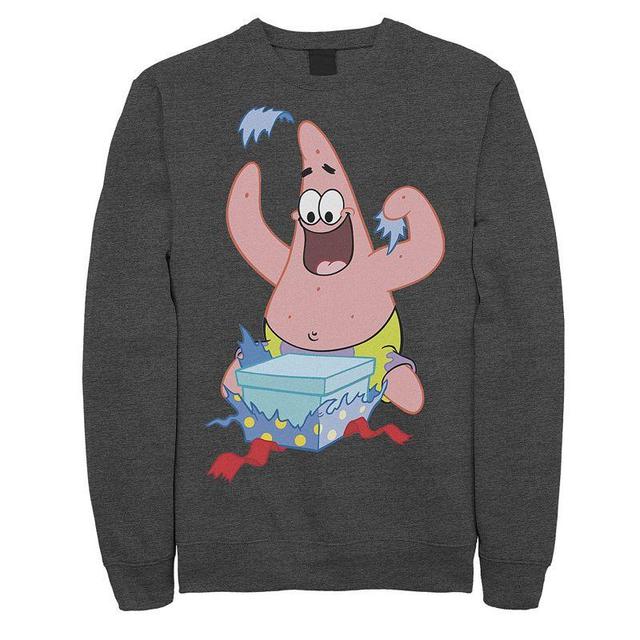 Mens Nickelodeon SpongeBob SquarePants Patrick Star Holiday Sweatshirt Grey Heather Product Image