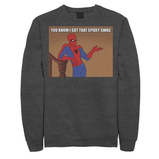 Mens Marvel Spider-Man You Know I Got That Spidey Swag Vintage Fleece Dark Grey Product Image