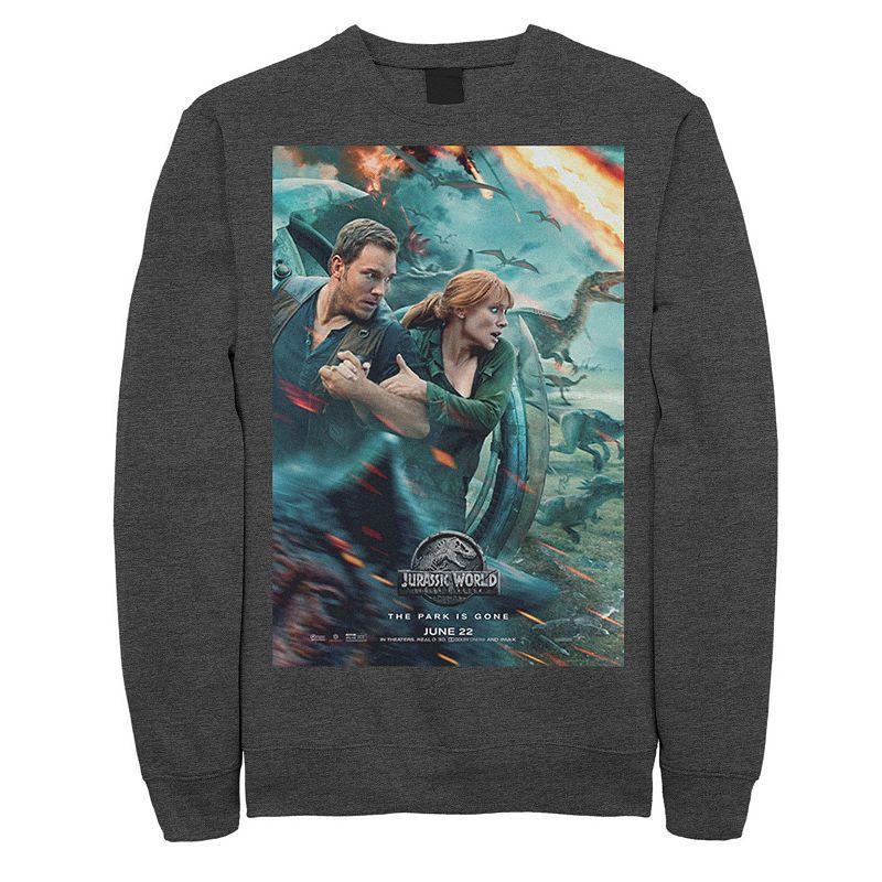 Mens Jurassic World Two Owen Claire Movie Poster Sweatshirt Blue Product Image