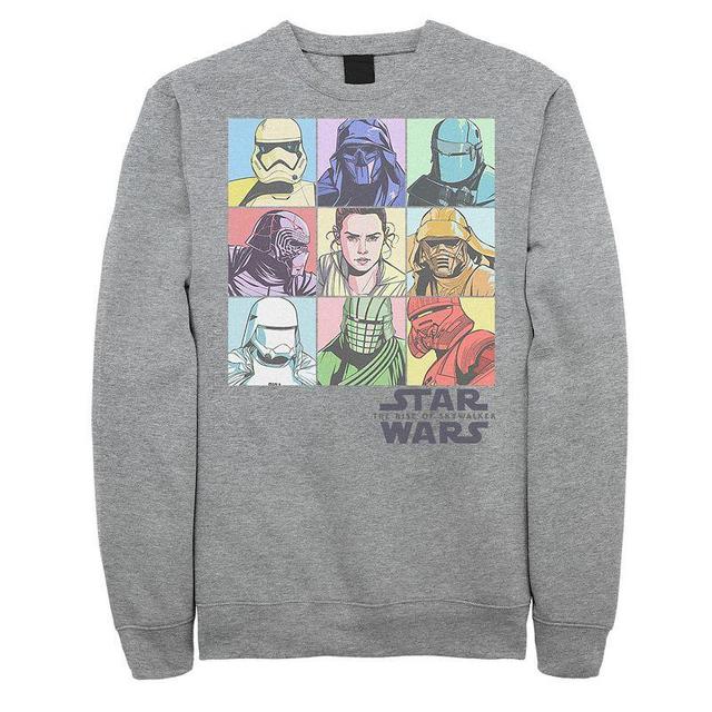 Mens Star Wars The Rise of Skywalker Pastel Character Bingo Graphic Fleece Pullover Athletic Grey Product Image