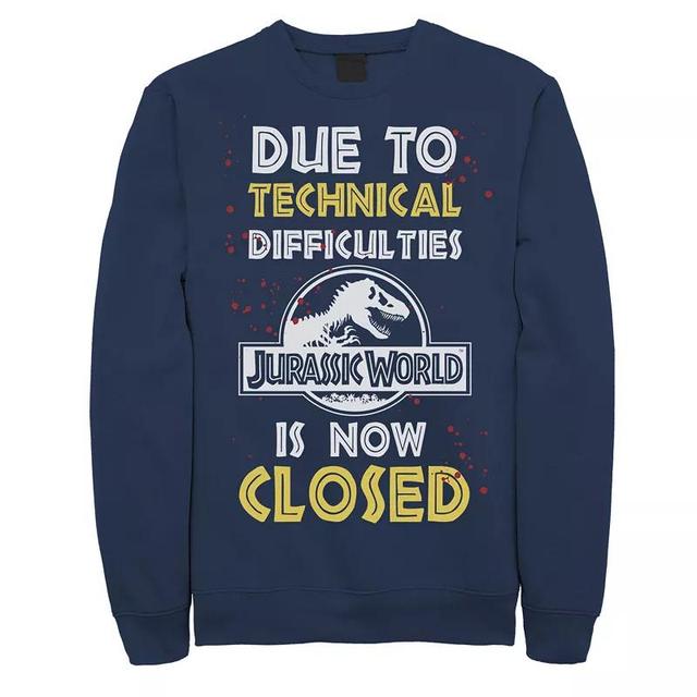 Mens Jurassic World The Park Is Closed Sign Sweathsirt Blue Product Image