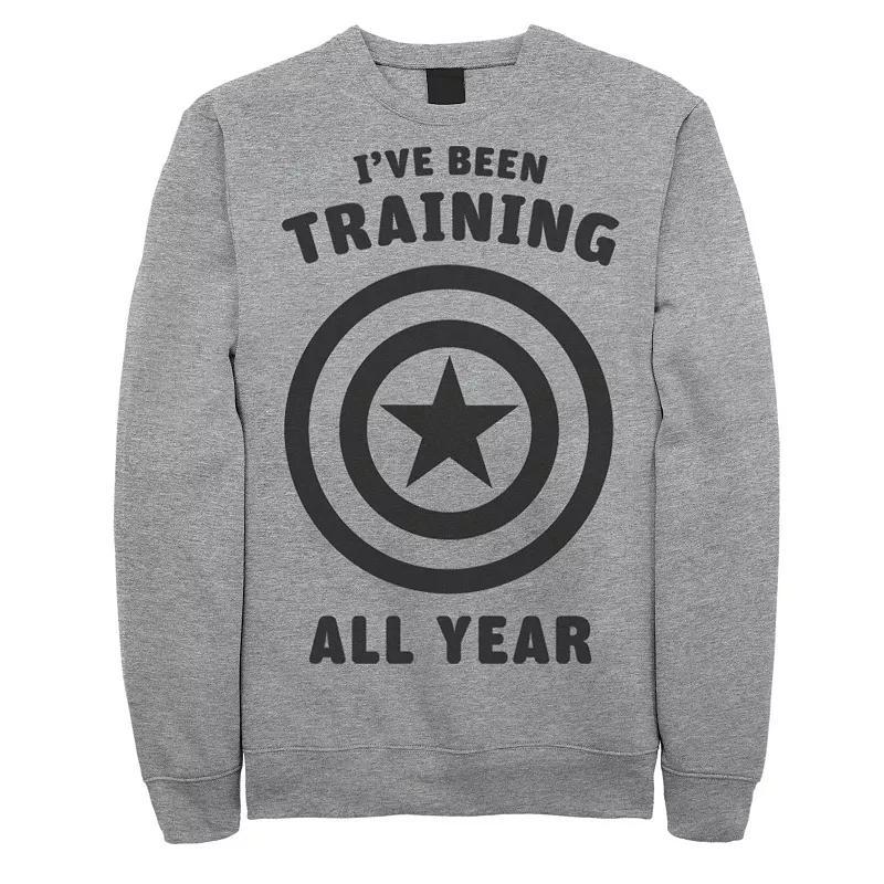 Mens Marvel Avengers Captain America Training All Year Logo Sweatshirt Athletic Grey Product Image