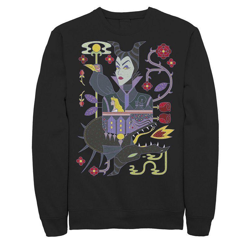 Disneys Sleeping Beauty Maleficent Mens Playing Card Sweatshirt Product Image