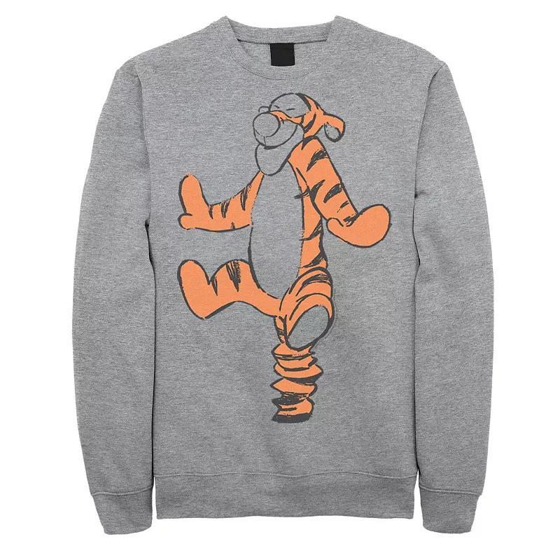 Disneys Big & Tall Winnie The Pooh Tigger Art Sketch Fleece, Mens Athletic Grey Product Image