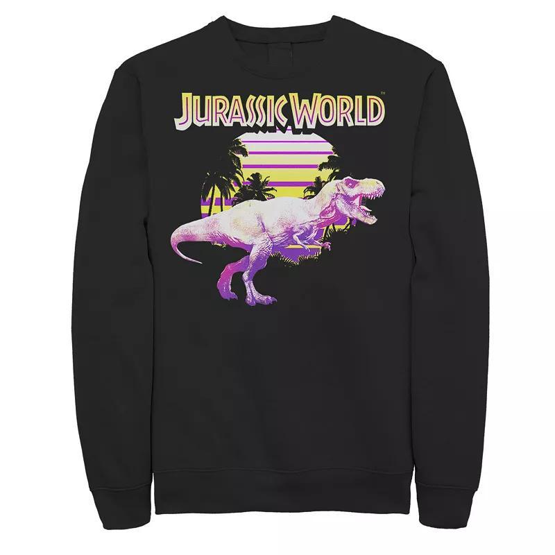 Mens Jurassic World Neon Purple & Yellow T-Rex Sweashirt Product Image