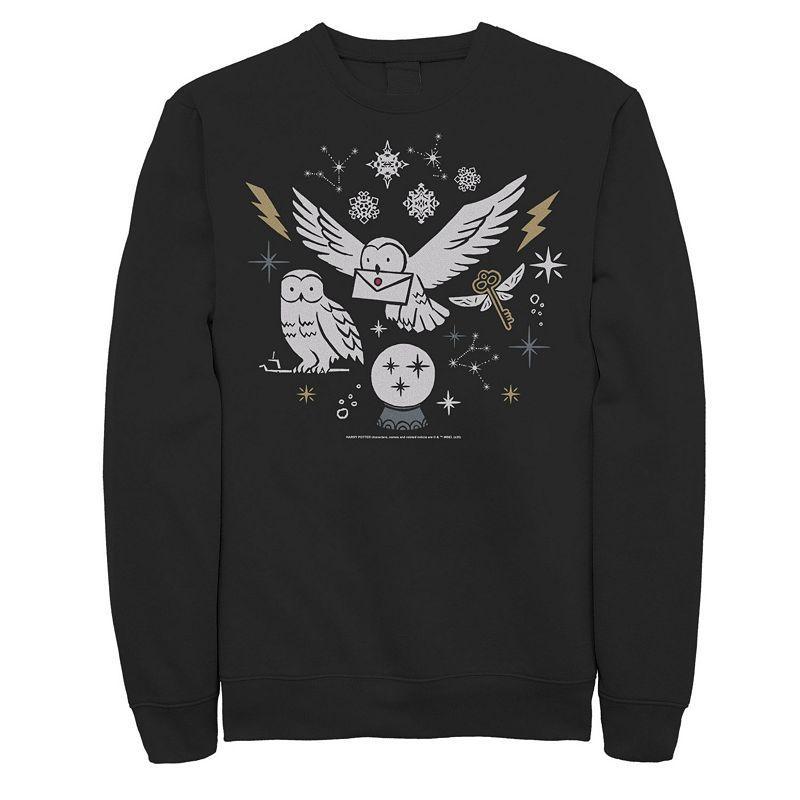 Mens Harry Potter Christmas Winter Owls Sweatshirt Blue Product Image