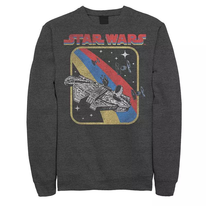 Mens Star Wars Retro Millennium Falcon Galaxy Space Fight Graphic Fleece Product Image