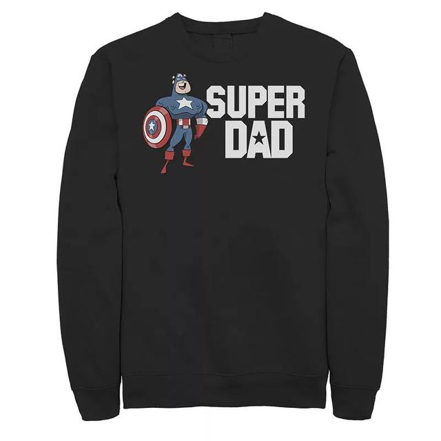 Mens Marvel Fathers Day Captain America Super Dad Portrait Sweatshirt Product Image