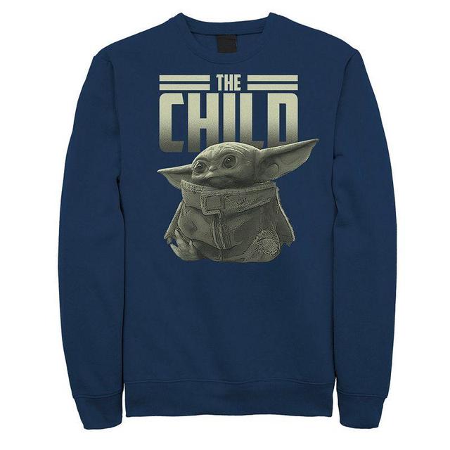 Mens Star Wars The Mandalorian The Child Portrait Sweatshirt Blue Product Image