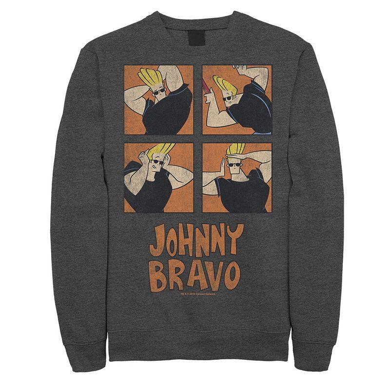 Mens Cartoon Network Johnny Bravo Box Up Hairdo Sweatshirt Med Grey Product Image