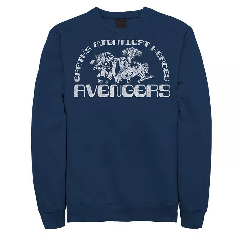 Mens Marvel Avengers Classic Earths Mightiest Heroes Retro Sweatshirt Blue Product Image