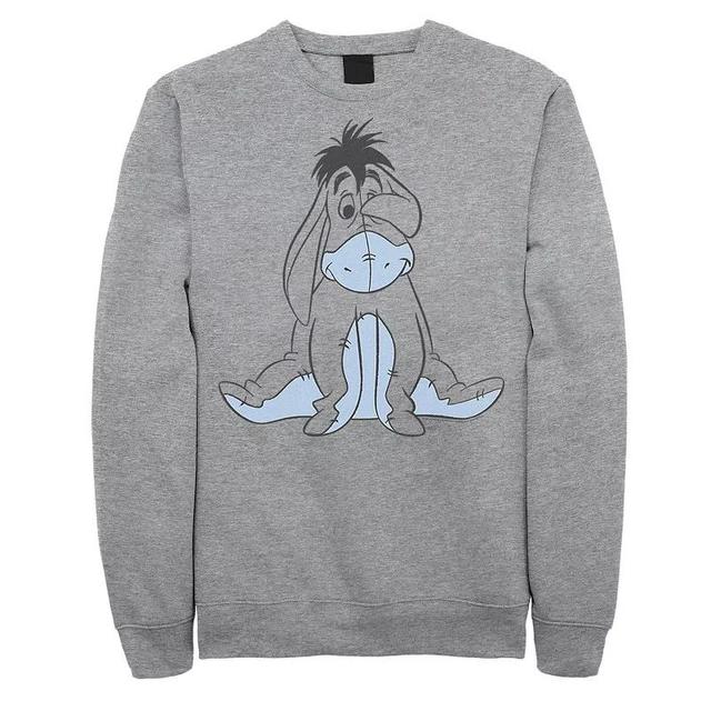 Disneys Big & Tall Winnie The Pooh Happy Eeyore Art Sketch Fleece, Mens Athletic Grey Product Image