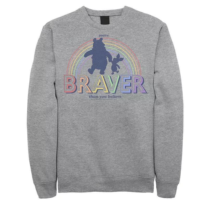 Disneys Winnie The Pooh Mens Pride Youre Braver Than You Believe Sweatshirt Athletic Grey Product Image