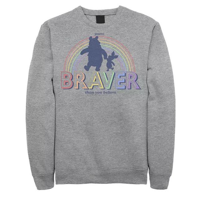 Disneys Winnie The Pooh Mens Pride Youre Braver Than You Believe Sweatshirt Athletic Grey Product Image