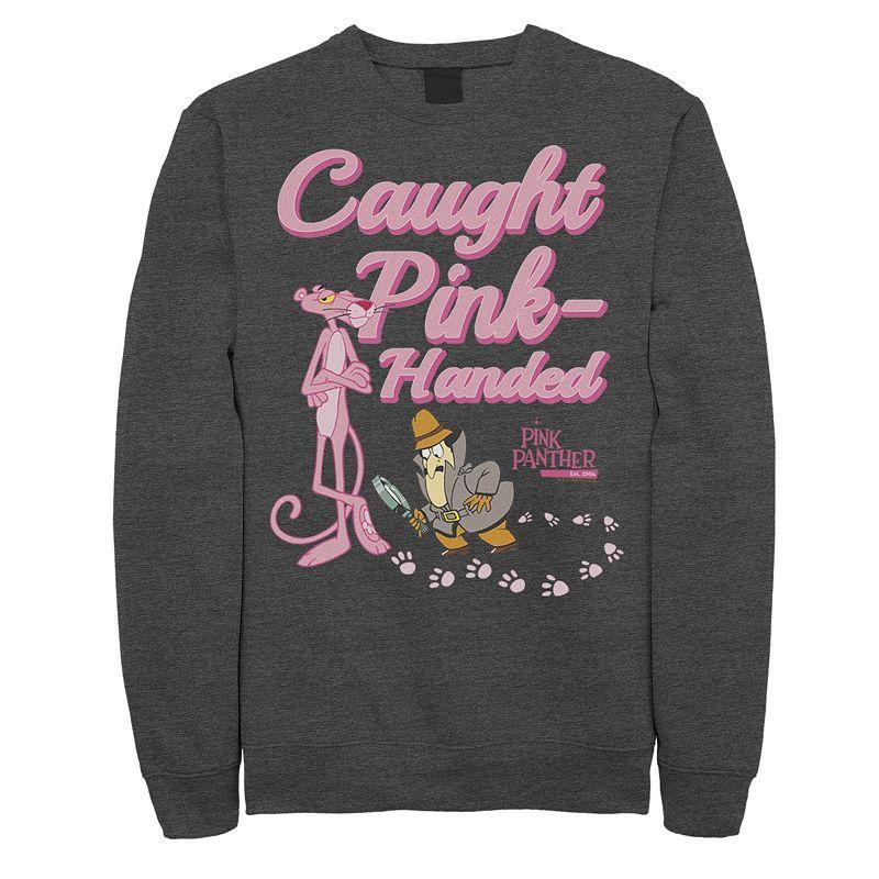 Mens Pink Panther Caught Pink-Handed Graphic Fleece Pullover Blue Product Image