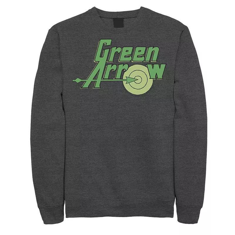 Mens DC Comics The Green Arrow Vintage Text Poster Fleece Sweatshirt Product Image