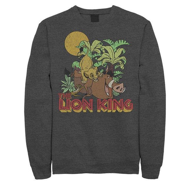 Mens Disney The Lion King Tropical Forest Fun Sweatshirt Grey Heather Product Image