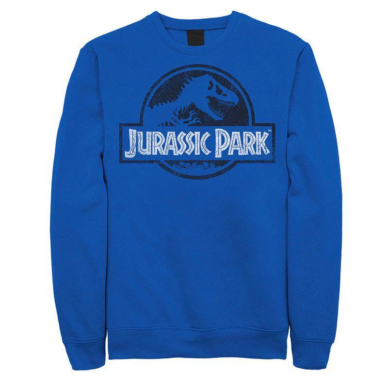 Mens Jurassic Park Peach Distressed Logo Graphic Fleece Pullover Product Image