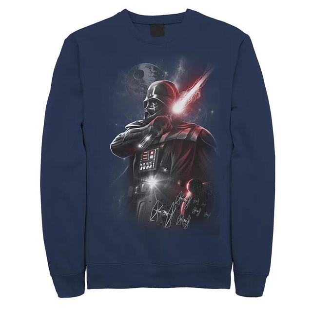 Mens Star Wars Darth Vader Lightsaber Portrait Sweatshirt Blue Product Image