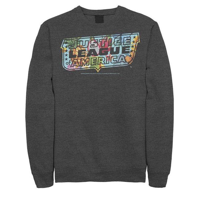 Mens DC Comics Justice League Dragon Fruit Logo Sweatshirt Grey Heather Product Image